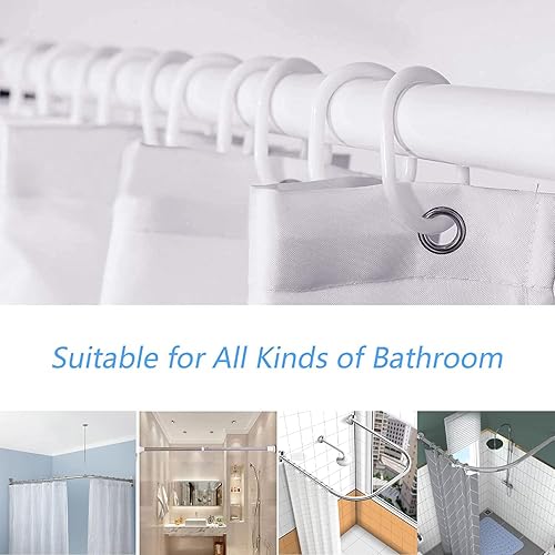 Miniatura 4 de Cortina de ducha de 72 pulgadas de ancho x 72 pulgadas de largo, flores grises, grises, blancas, flores silvestres, margaritas, plantas, pintura