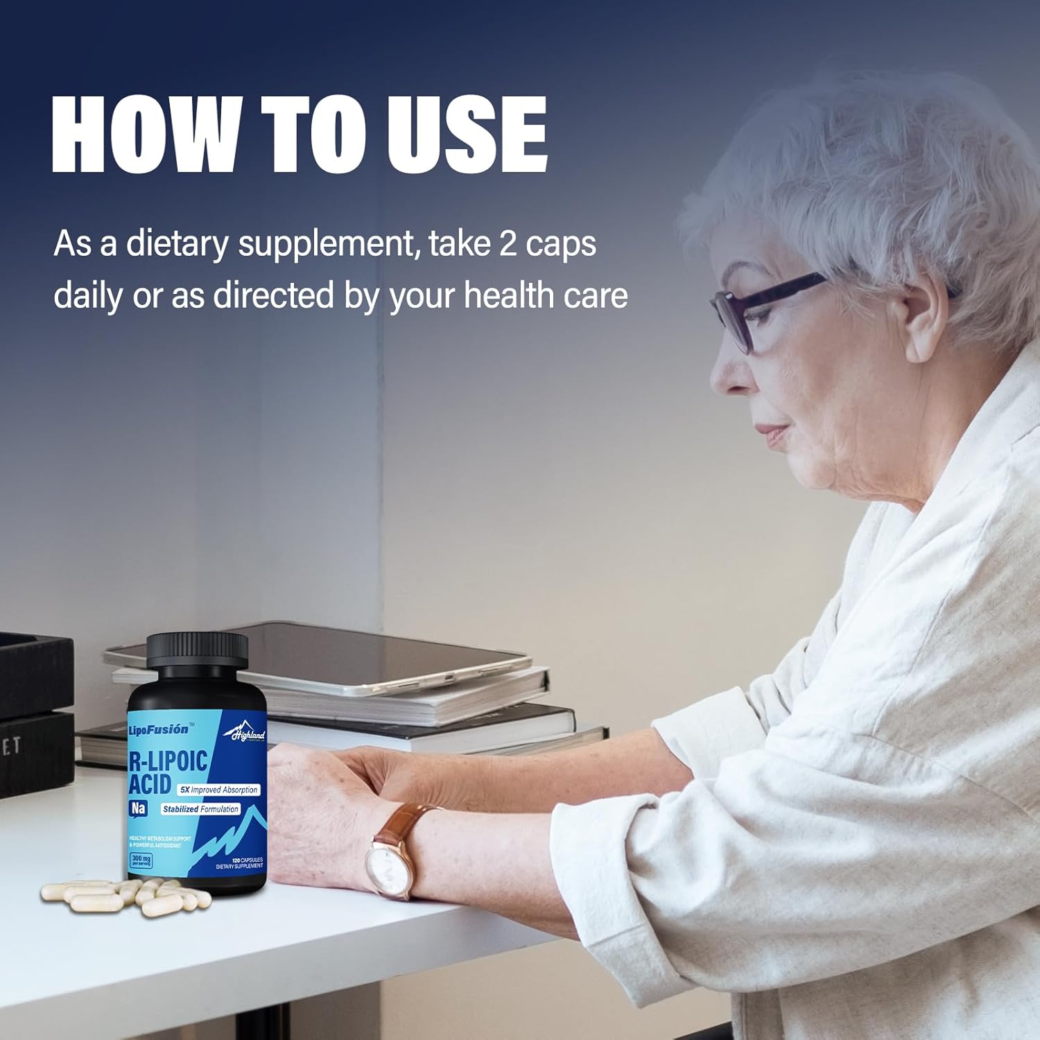 R Lipoic Acid (Na) 300mg per Serving, 120 Capsules, Up to 5X Improved Absorption, Excellent Nutritional Supplement for Healthy Metabolism Support and Antioxidants-1 Bottle - Image 7