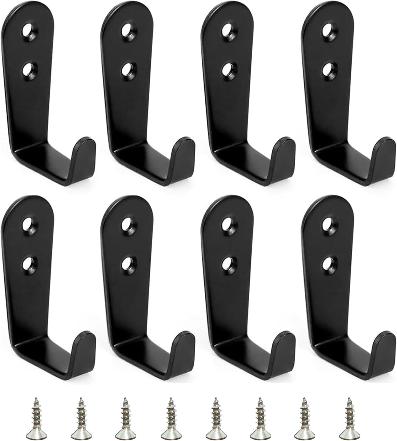 8 Pcs Stainless Steel Hooks for Hanging, Heavy Duty Hook, Wall Hooks Key Holder Wall Mount Hanger Coat Hook Garage Storage Screw Utility Hooks