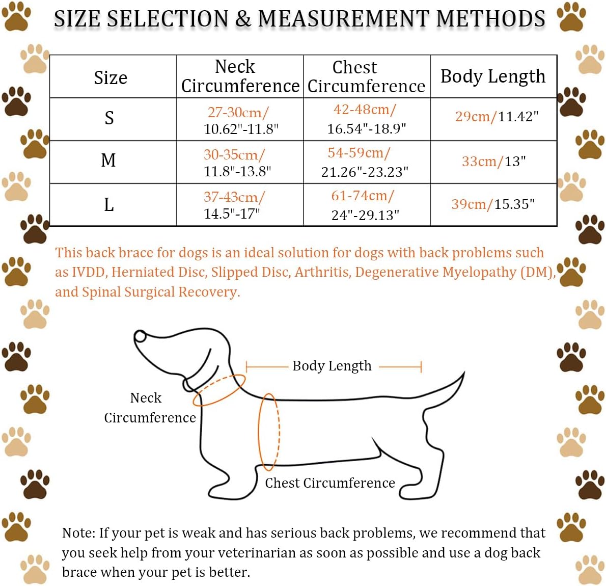 IVDD Back Brace for Dogs, Flexible Pet Dachshund Back Supporting Vest, Dog Back Bracer for Small Pet with Arthritis, Back Pain,Herniated Disc,Spinal Surgical Recovery (M)