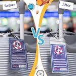 Cruise Luggage Tags, Cruise Luggage Tag Holder, Compatible with All Cruise Lines, Waterproof PVC Clear Cruise Tags, Transparent Luggage Tags (6)