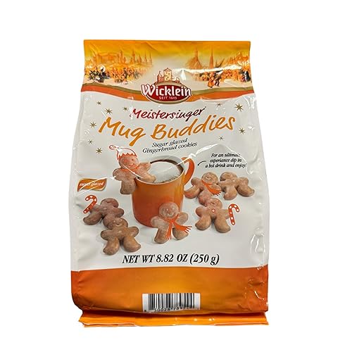 Wicklein Meistersinger Mug Buddies Galletas de jengibre glaseadas con azúcar, 8.82 onzas