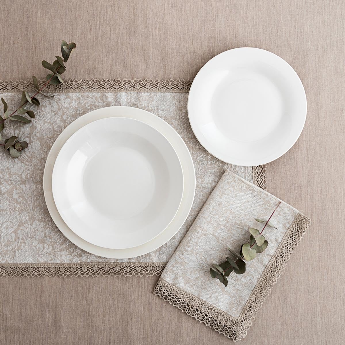 Bidasoa LIS - Vajilla de Porcelana blanca 18 Piezas