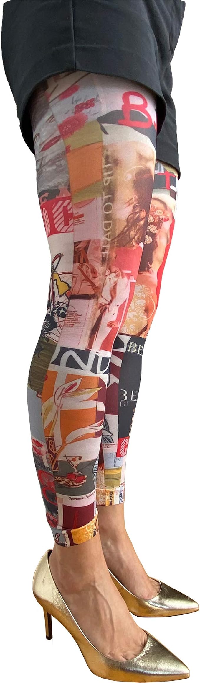 patterned footless tights