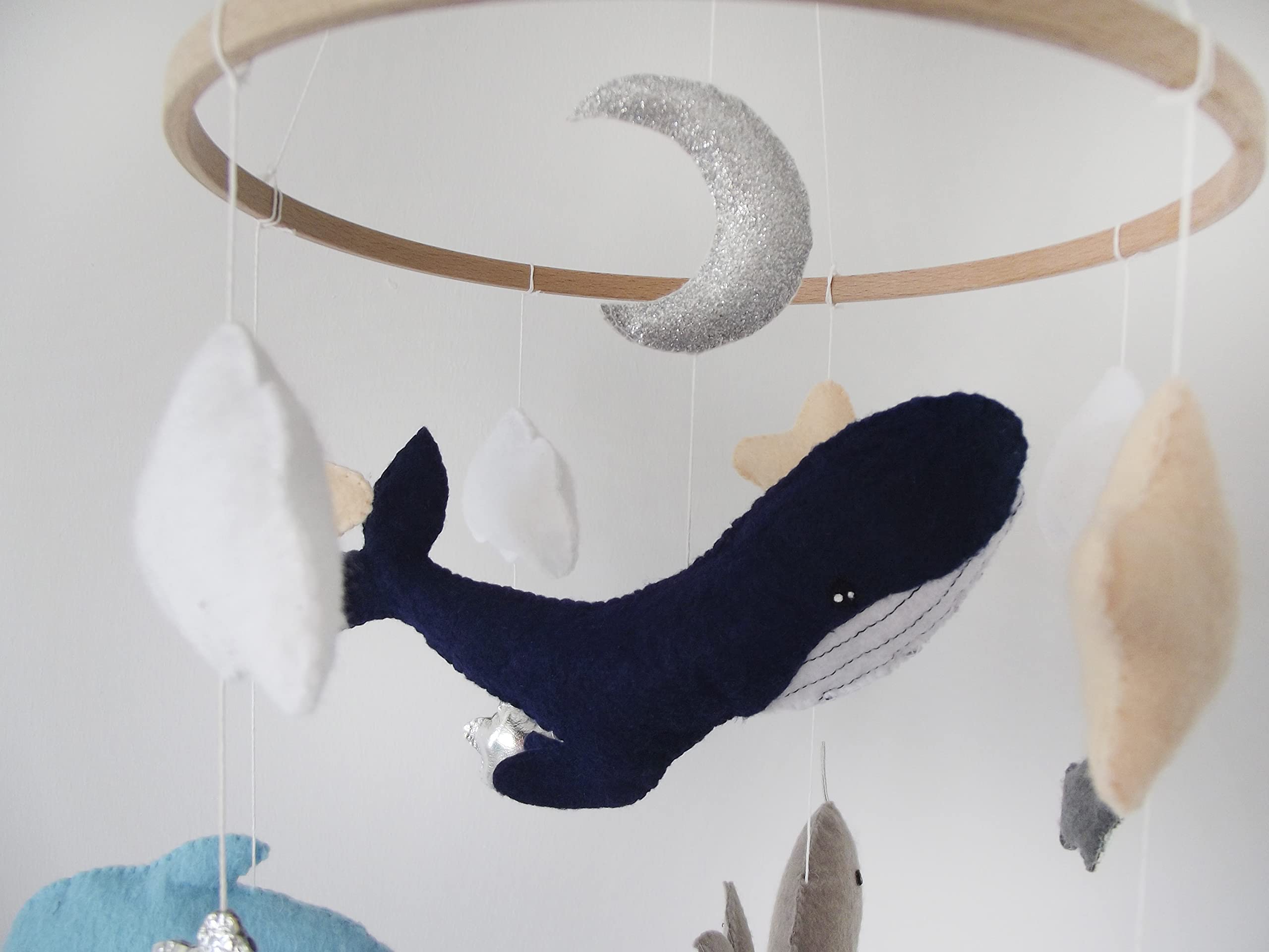 Whale Mobile,Nursery Mobiles, Ocean Mobiles,Killer Whale Mobile,Under The Sea Mobile,Narwhal Mobile,Handmade Mobile, Baby Shower Gift