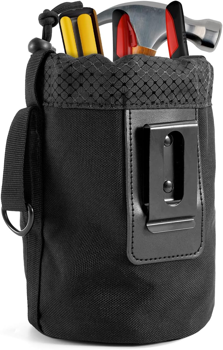 Nail/Screw Work Pouch,Metal Clip-On Tool Pouch for Tools Screws and Nails,Ideal for Electrician Plumber Carpenter Contractor Handy Man and Any Tradesperson - Image 2