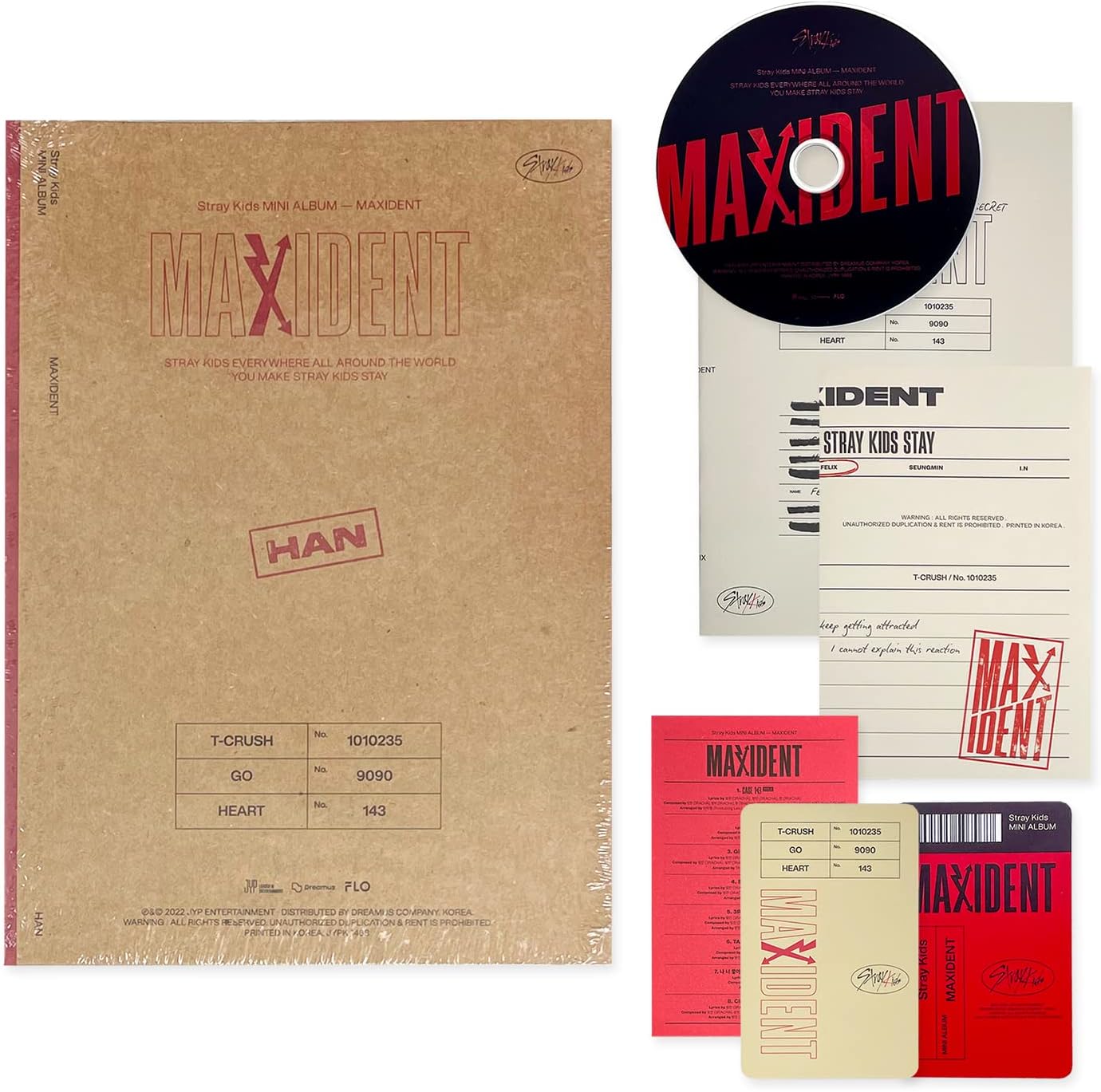 STRAY KIDS – Mini álbum MAXIDENT CASE Ver HAN Ver Estuche de papel álbum de fotos CD-R papel de letras tarjeta de fotos mini póster plegado STRAY KIDS – Mini álbum MAXIDENT CASE Ver HAN Ver Estuche de papel álbum de fotos CD-R papel de letras tarjeta de fotos mini póster plegado