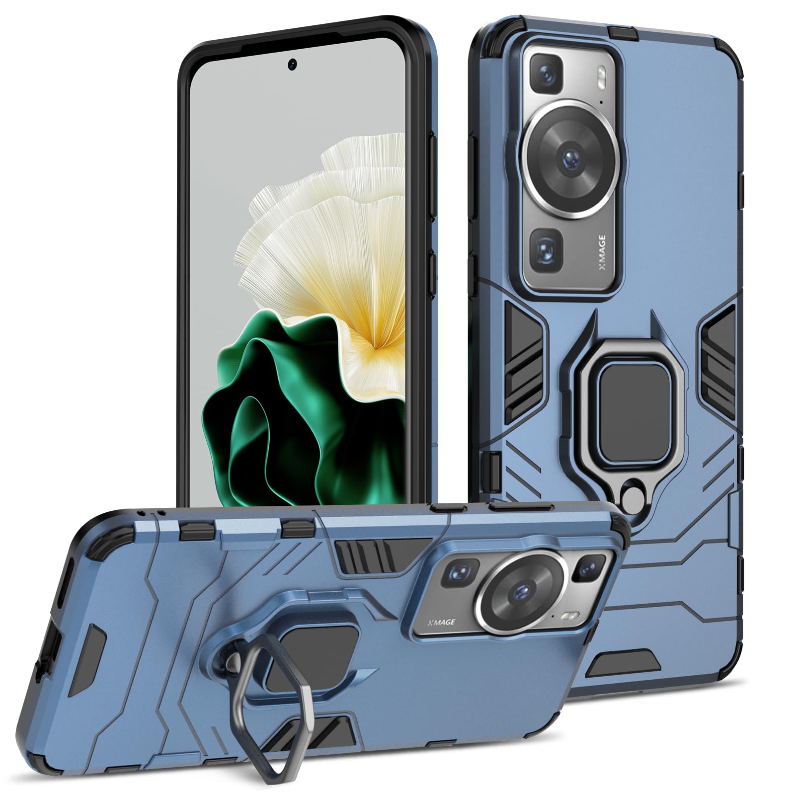 Funda para Samsung Galaxy A13 4G con Cristal Templado Protector Pantalla, Carcasa Antigolpes con Soporte anular metálico, Case Protectora de Grado Militar, Negro — view 10