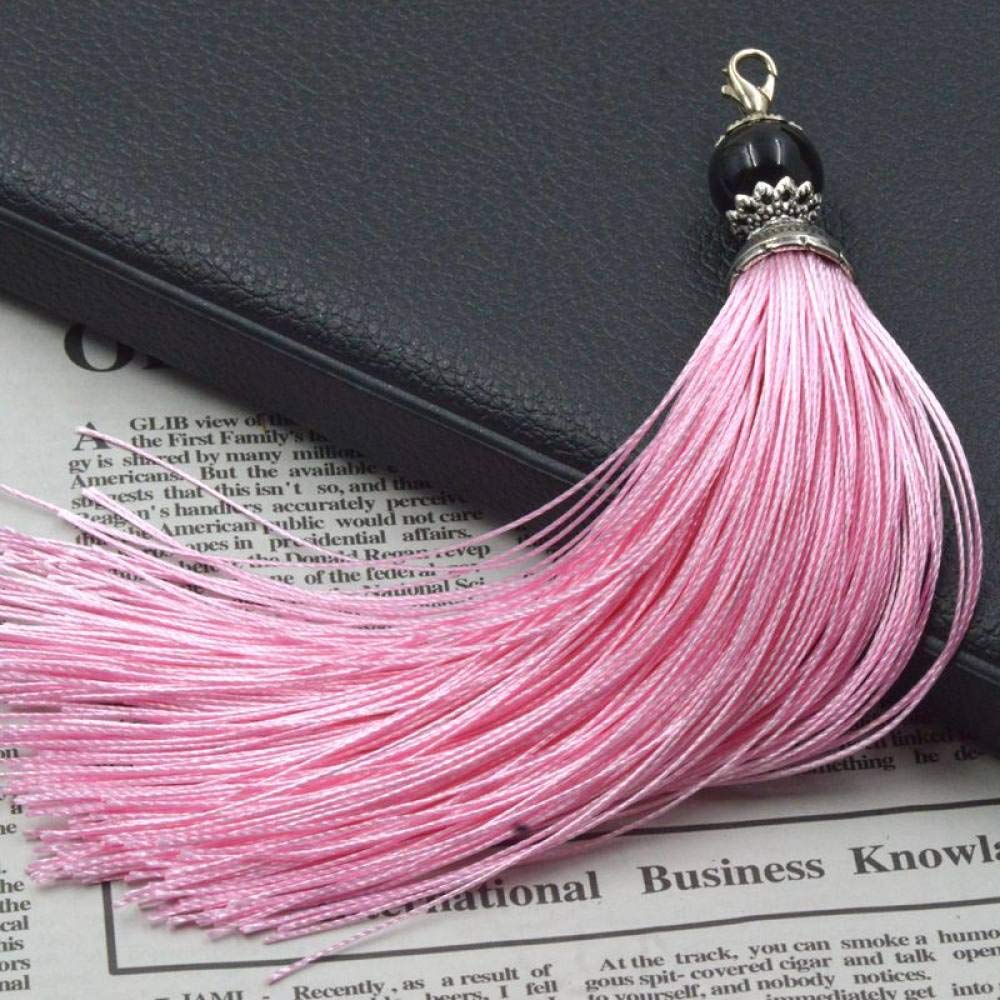 5pcs/10pcs/20pcs/lot Lunghe Nappe Etniche con Chiusura, 14 cm Colorate Decorazioni in Seta di Poliestere Perline Nappa Accessori Fai da Te, Rosa Caldo, 14 cm 10 Pezzi (Rosa 14 cm 10 Pezzi)