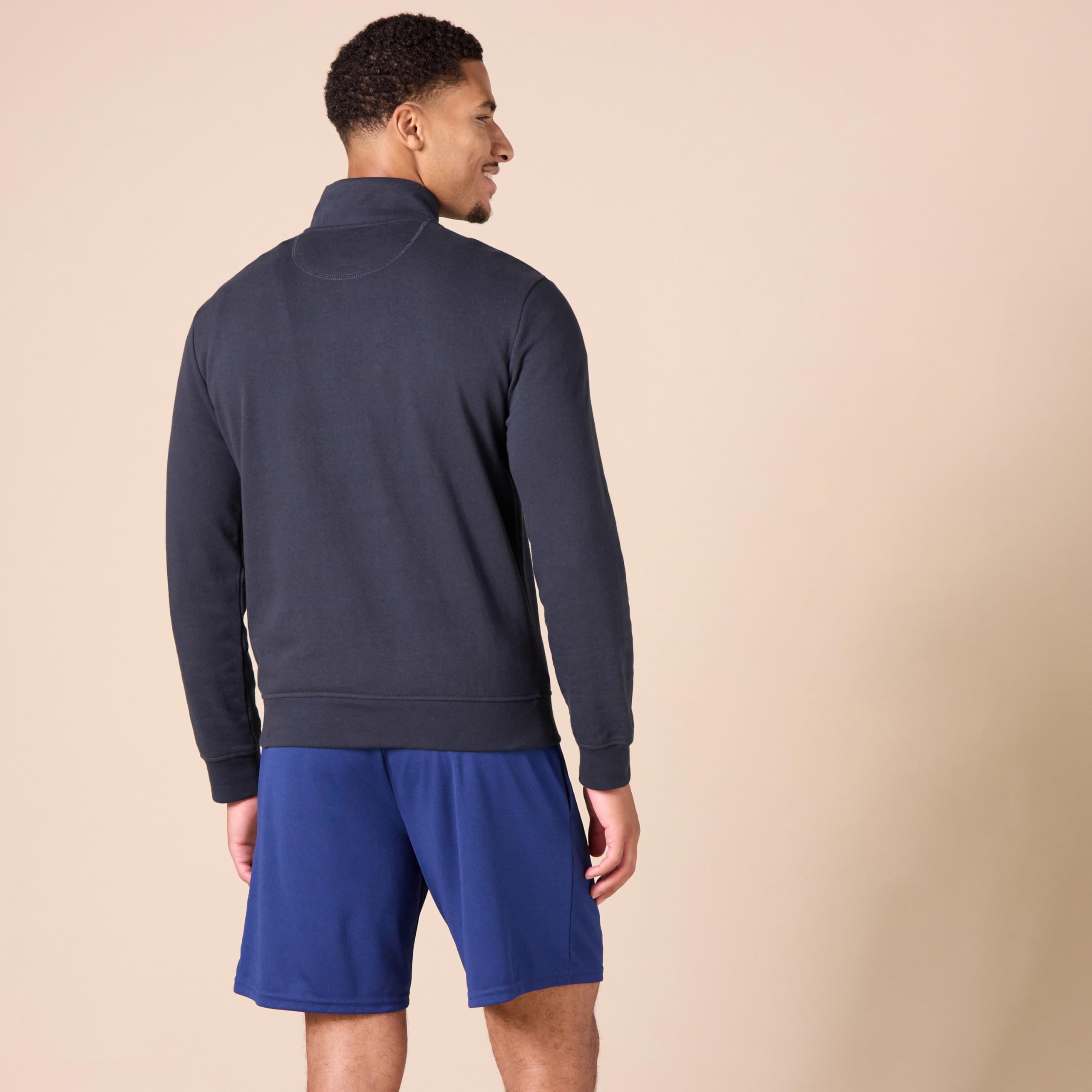 Amazon Essentials Homme Sweat-Shirt à Col Montant, à Fermeture Éclair 3/4, en Tissu Éponge French Terry Léger