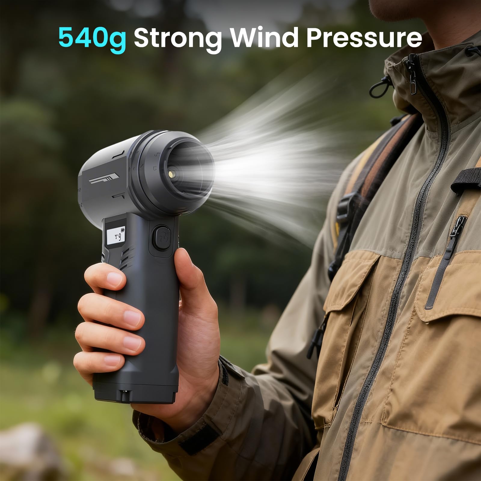 Elektrische Staubgebläse,9-Gang/400W Electric Air Duster 130000 U/min,540g Winddruck,mit LED-Licht&HD-Display, Typ-C Wiederaufladbare,für die Staubentfernung an Computern, im Haushalt, an Fahrzeugen