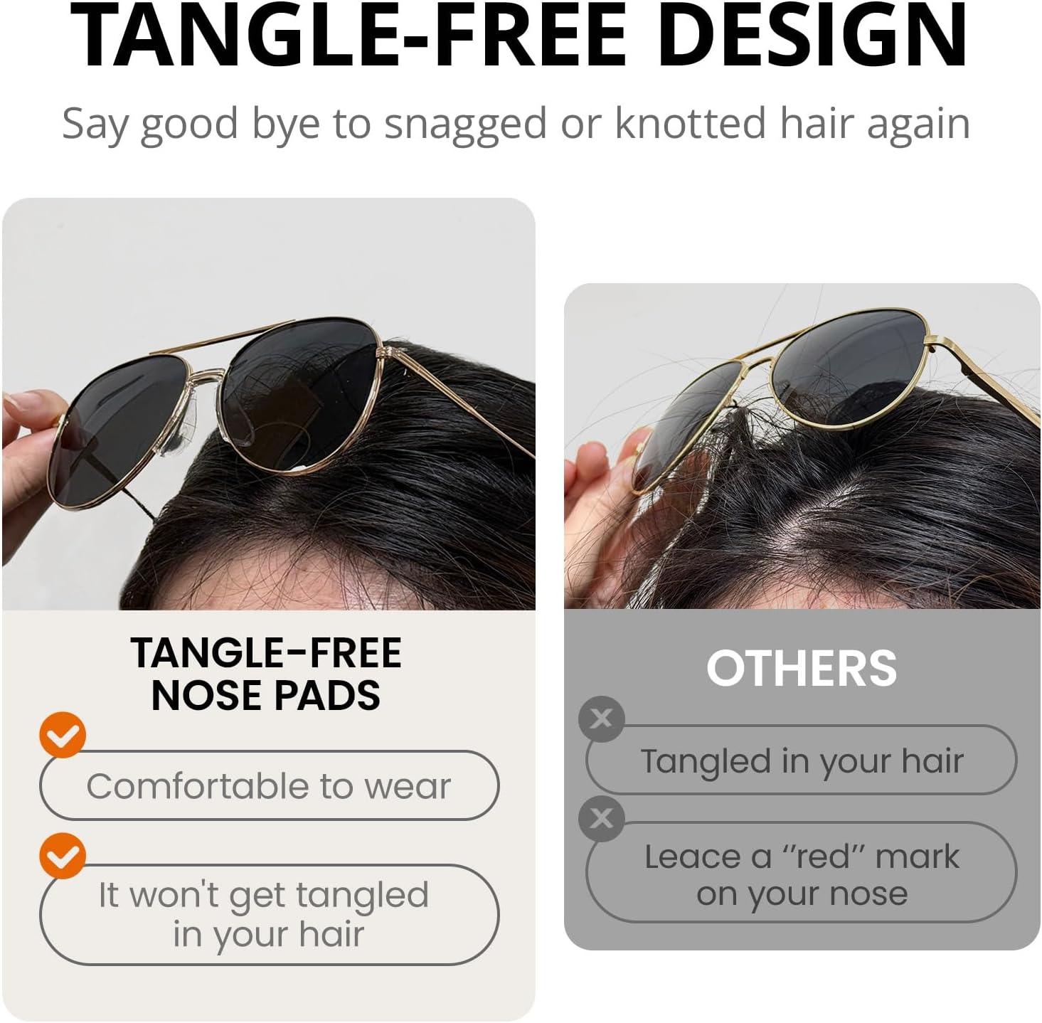 Tangle Free Aviator Sunglasses Polarized Sun Glasses for Women Men with UV Protection Fashion Trendy Shades - Image 3