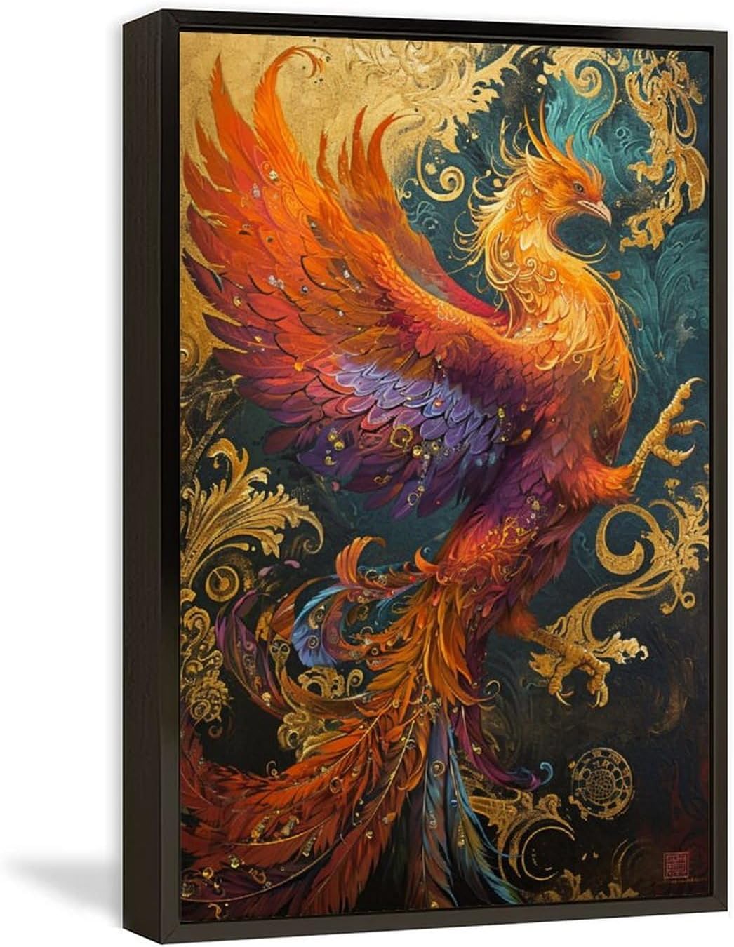 日本の古い町並みと自然が調和した風景 油絵 風景画 日本画③ 絵画