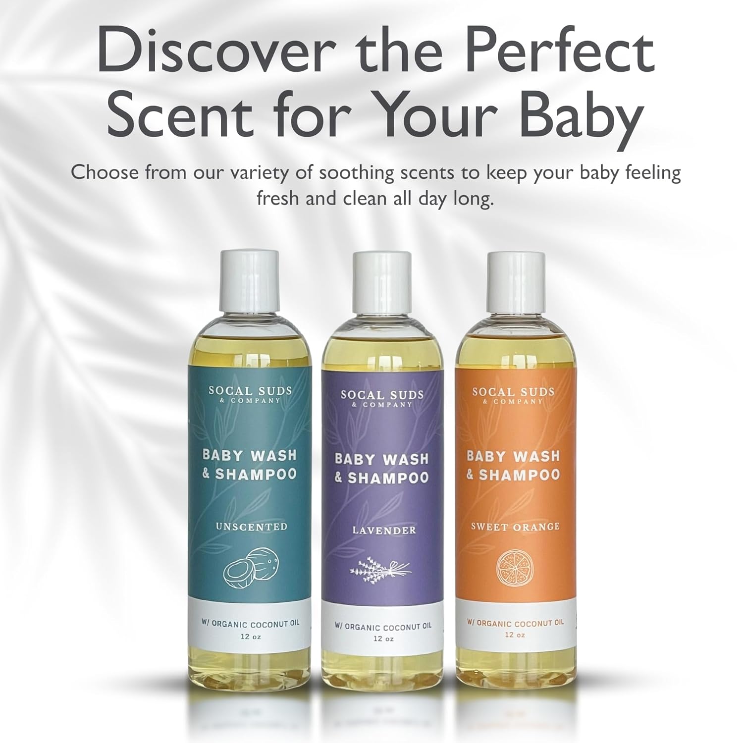 SoCal Suds & Company Organic Baby Shampoo and Body Wash - 2-in-1 Castile Soap, Hypoallergenic, Sensitive Skin, Natural Soap, Toddler Shampoo, Infant, Newborn, Kids Body Wash - 12oz Fragrance Free 2Pk