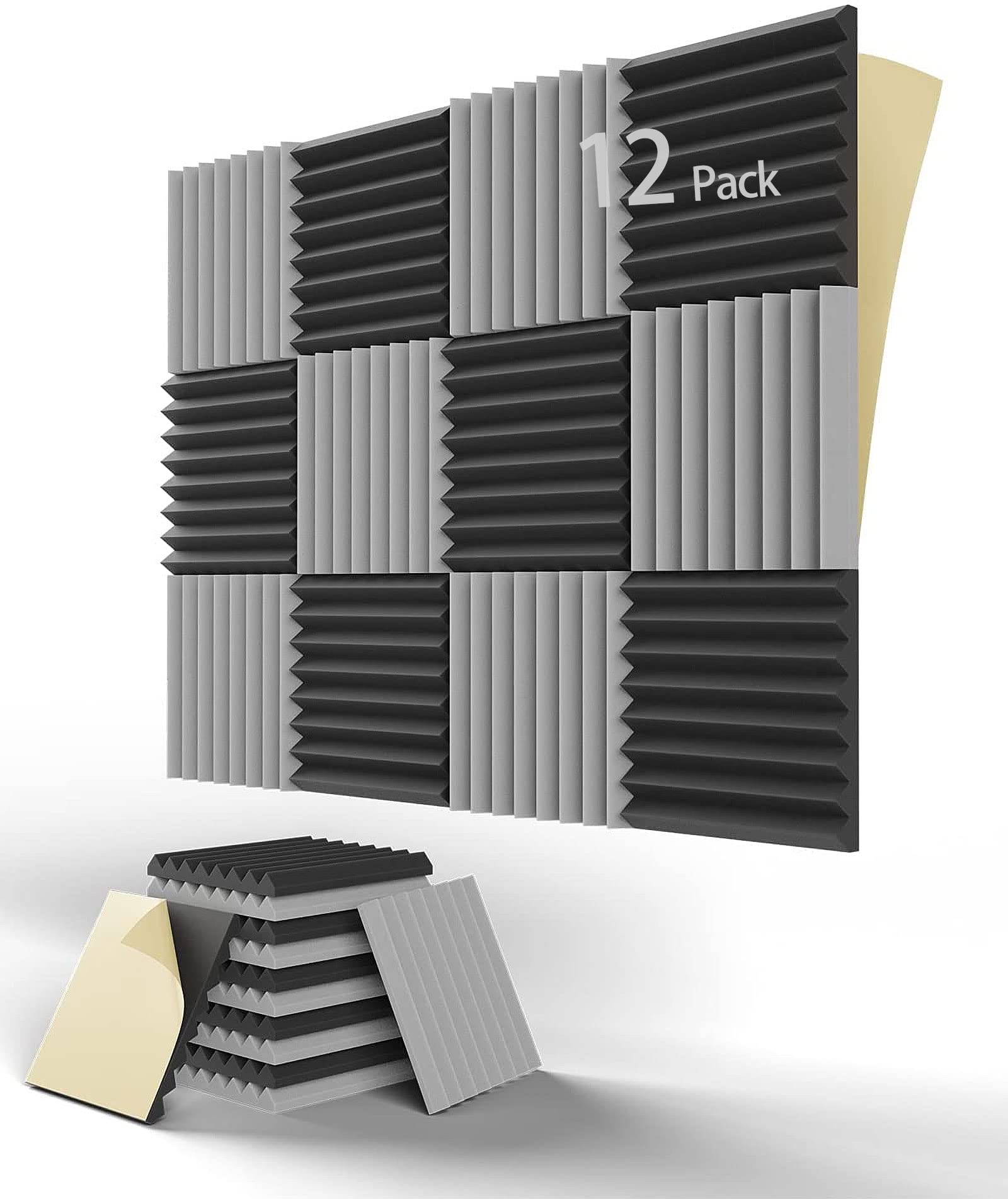 Buy LEIYER Upgrade 12 pack Acoustic Panels With SelfAdhesive, 1" X 12