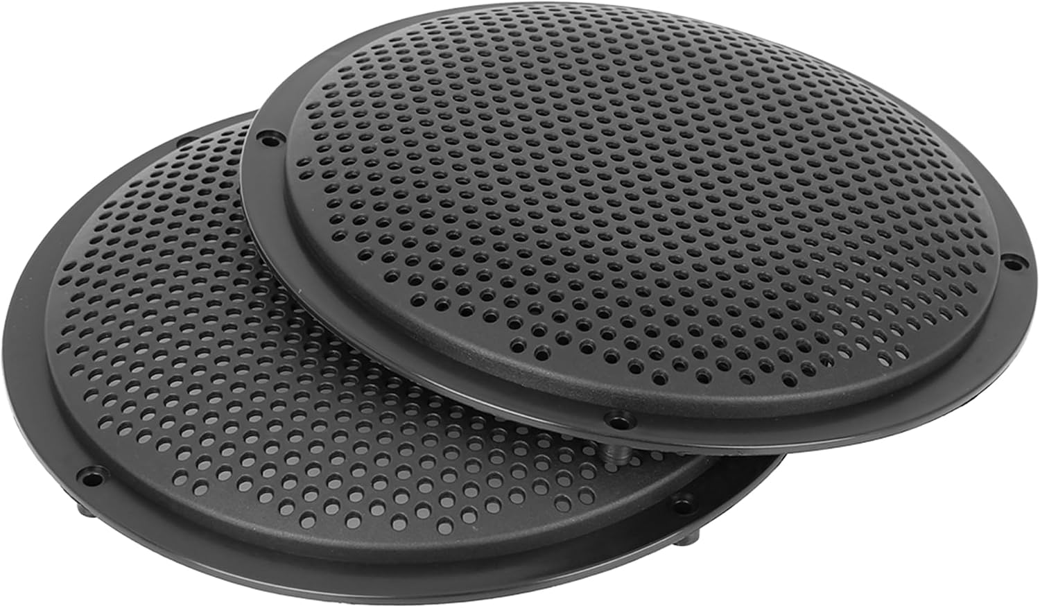 X AUTOHAUX 2pcs 8'' Plastic Audio Speaker Cover Mesh Subwoofer Grill Horn Guard Decorative Circle Grille Protector Black