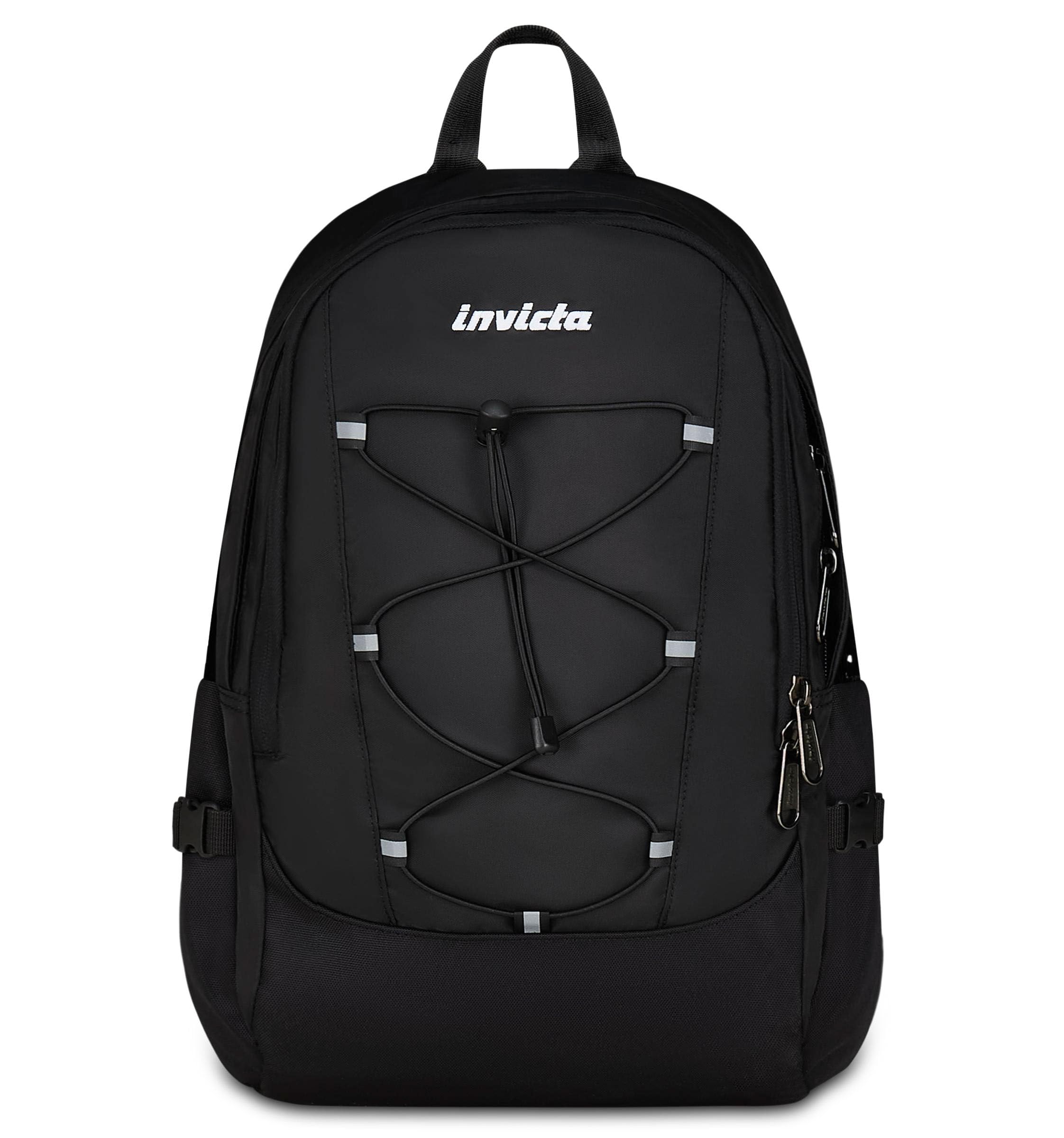 Invicta Zaino Scuola Invict-​Act Smart, Nero, Doppio Scomparto Con Tasca per PC e Tasca per Borraccia, 23 lt, Scuola Media e Superiore, Zaino Ragazza e Ragazzo