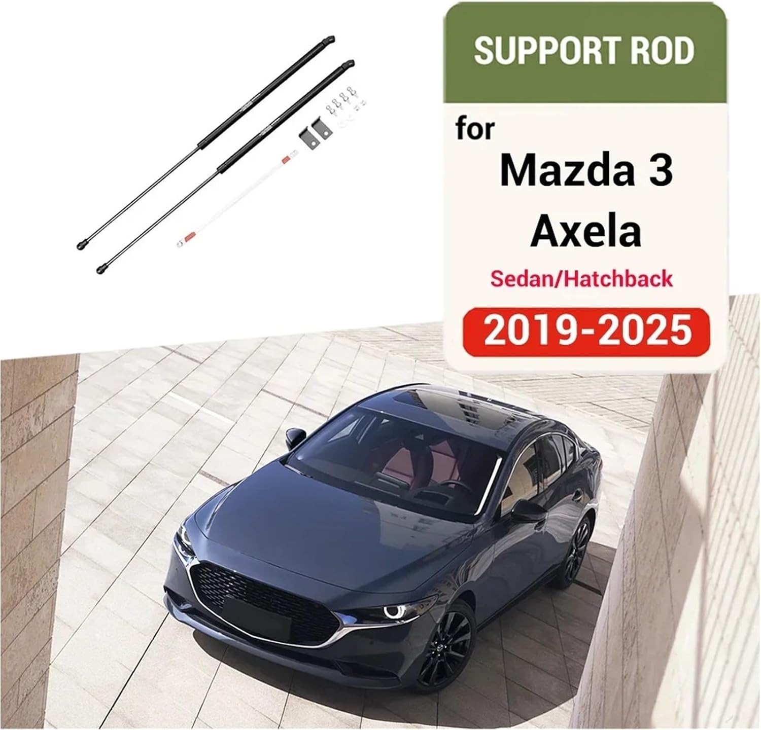 2019-2025 Compatible with Mazda Mazda3 Axela BP Car Refit Hood Cover Lifitng Support Strut Bars Spring Shock Bracket Hydraulic Rod Styling