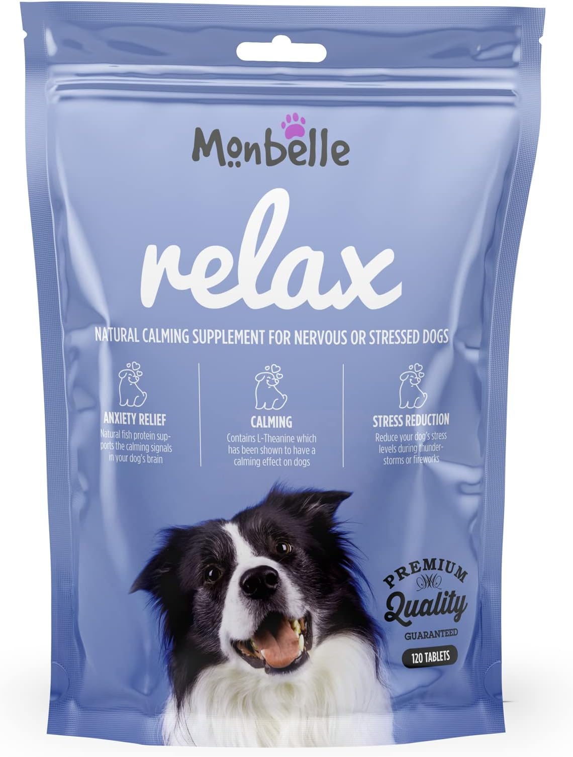 Relax Dog Calming Tablets, Natural Anxiety Relief Supplement for Stressed or Nervous Dogs, Supports Healthy Brain Function & Hormone Balance, Vet-Trusted, UK-Made, 120 Tablets