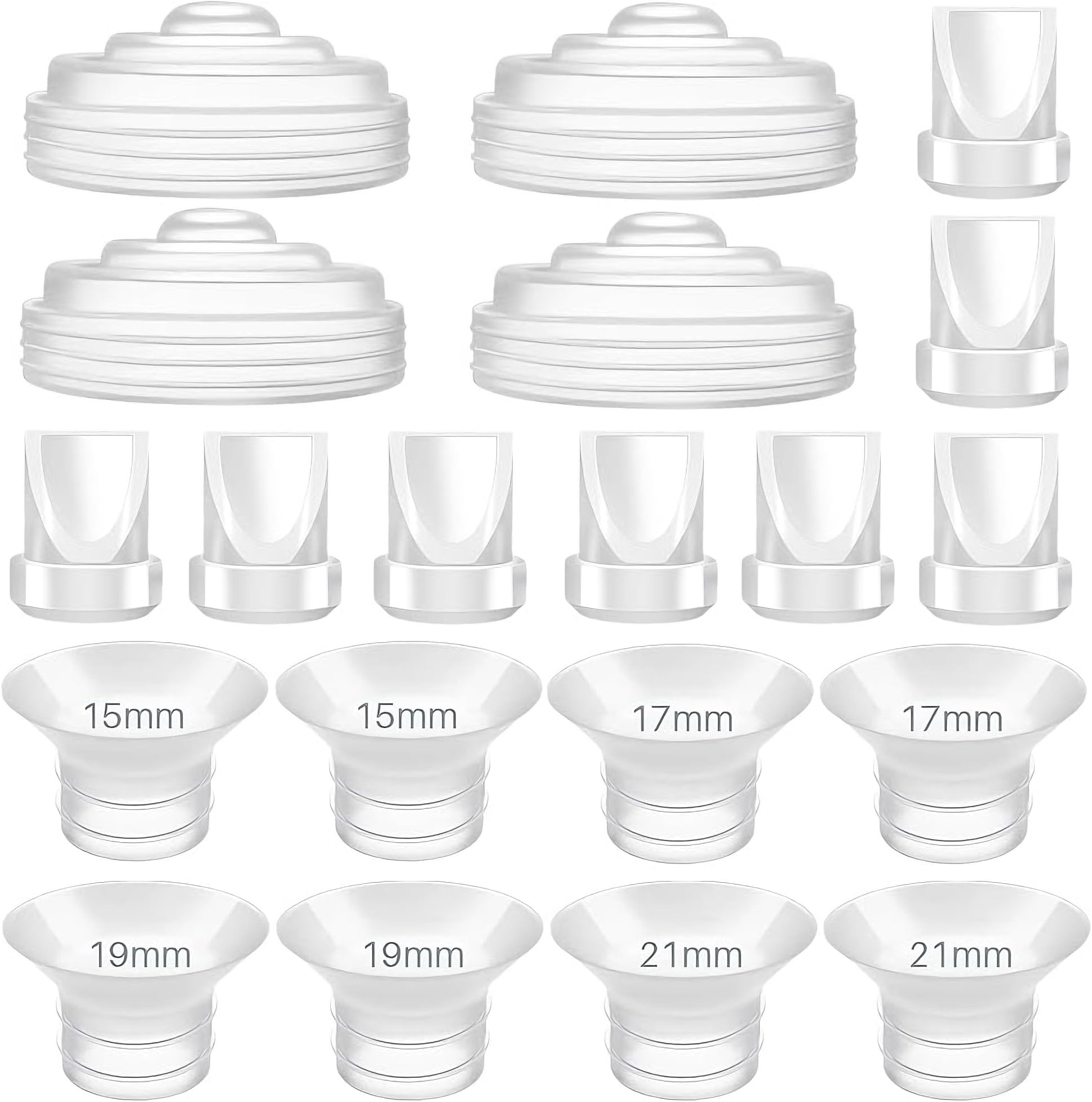 8Pc Duckbill Valves 8Pc Flange Inserts and 4Pc Silicone Diaphragm Compatible with Momcozy M5, Replacement M5 Pump Parts Accessories Made by Tbuymax, Not Original Momcozy Pump Parts