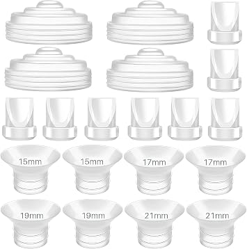 8Pc Duckbill Valves 8Pc Flange Inserts and 4Pc Silicone Diaphragm Compatible with Momcozy M5, Replacement M5 Pump Parts Accessories Made by Tbuymax, Not Original Momcozy Pump Parts
