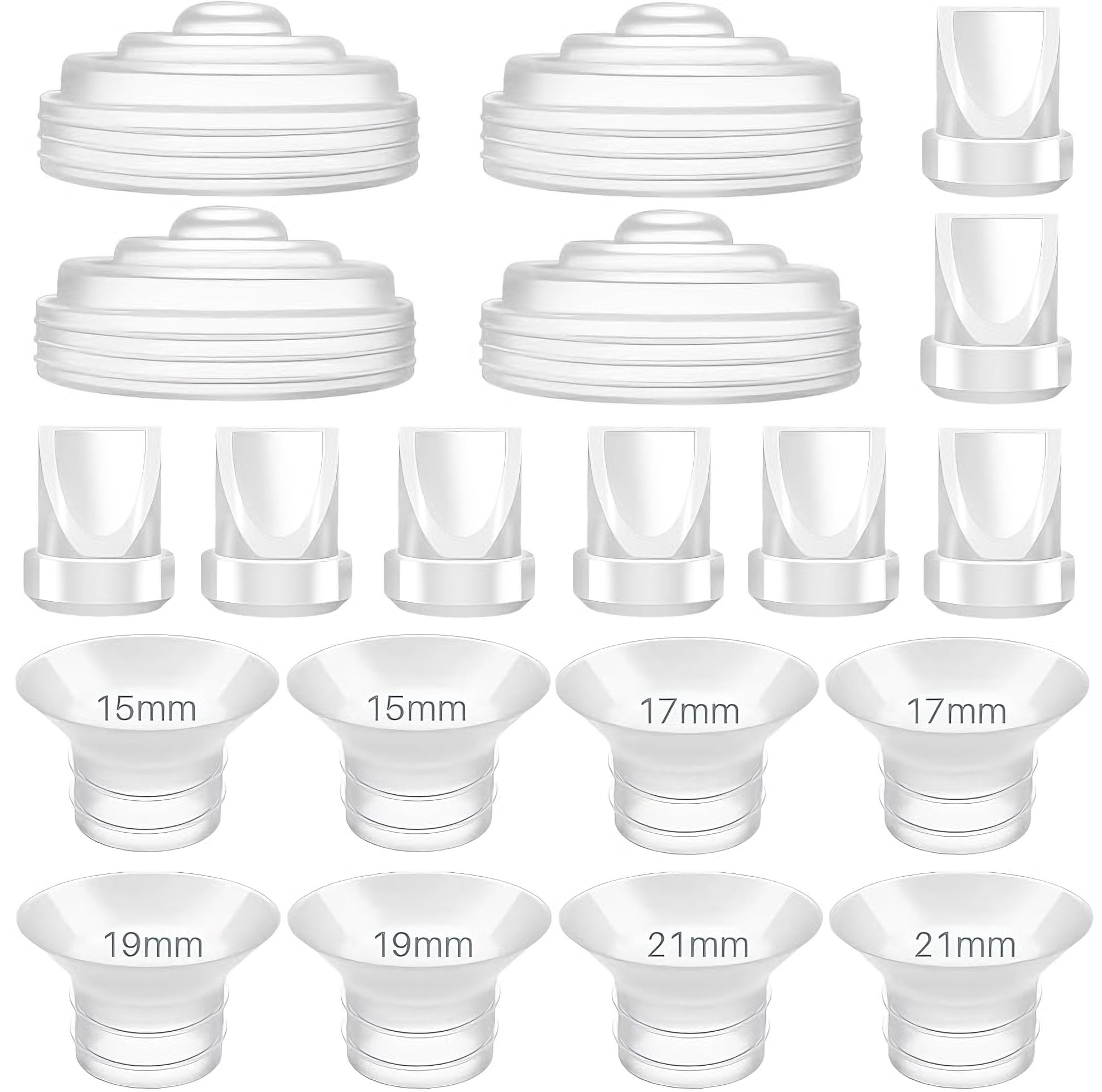 8Pc Duckbill Valves 8Pc Flange Inserts and 4Pc Silicone Diaphragm Compatible with Momcozy M5, Replacement M5 Pump Parts Accessories Made by Tbuymax,