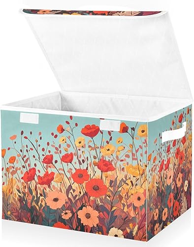 Miniatura 2 de Contenedores de almacenamiento plegables con tapas, cubos de almacenamiento de tela decorativos, organizadores de armario y cestas de