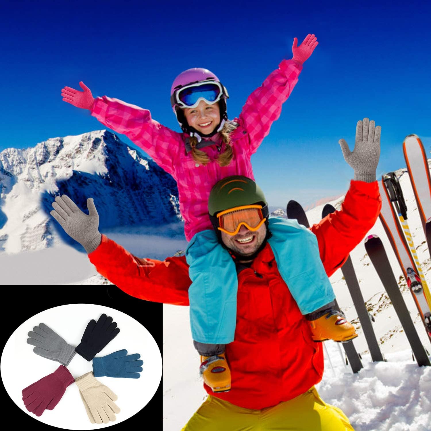 Winter Magic Gloves for Adults, Stretchy Knit Warm Gloves for Men Woman | Gloves for Men Gloves for Women, Winter Gloves Women Winter Warm Knit Gloves for Cold Weather, Lightweight Running Bulk