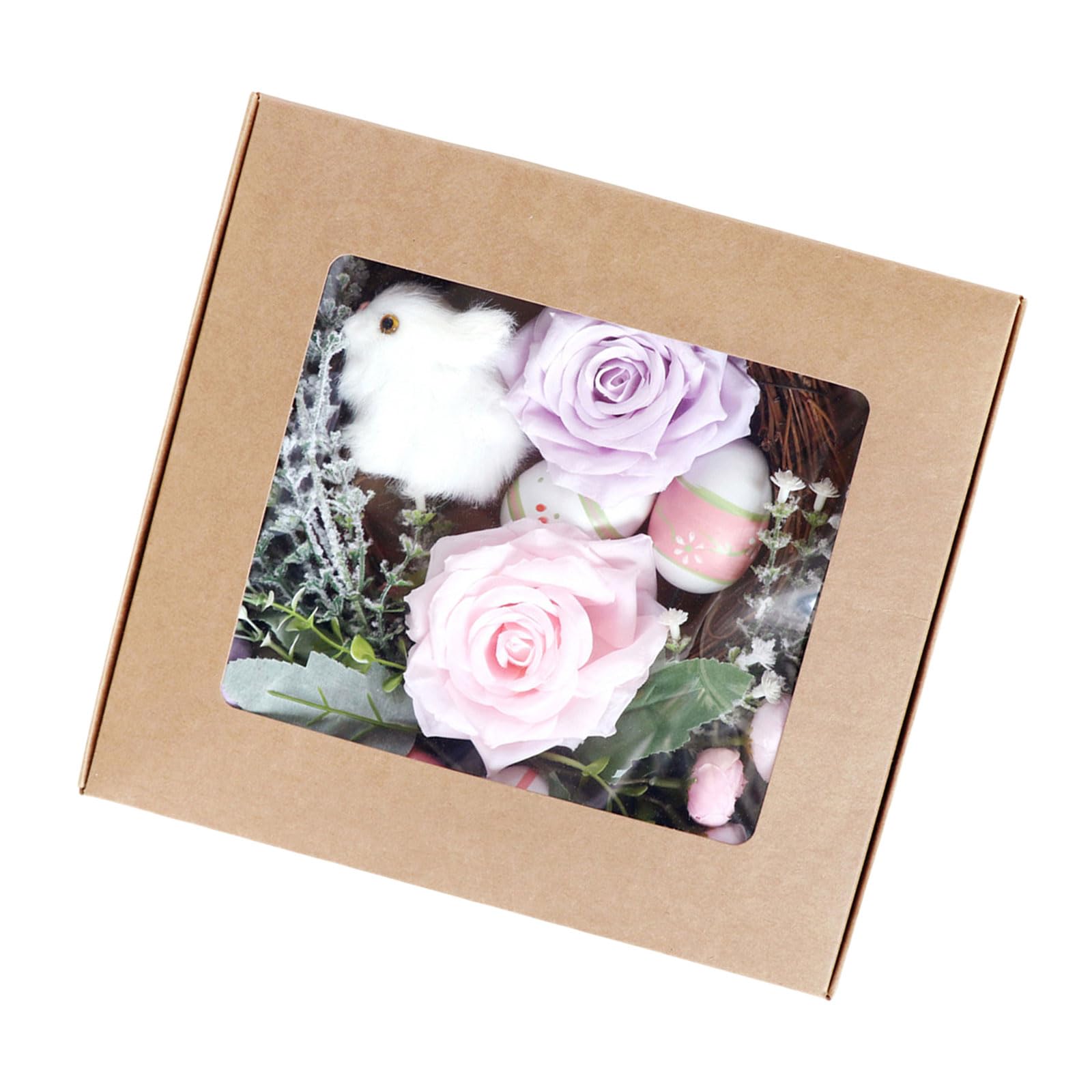 Tsophreniq Easters Wreath Craft Set Easters Decoration Crafting Component Including Rabbits Colorful Eggs and Flowers Decors Materials