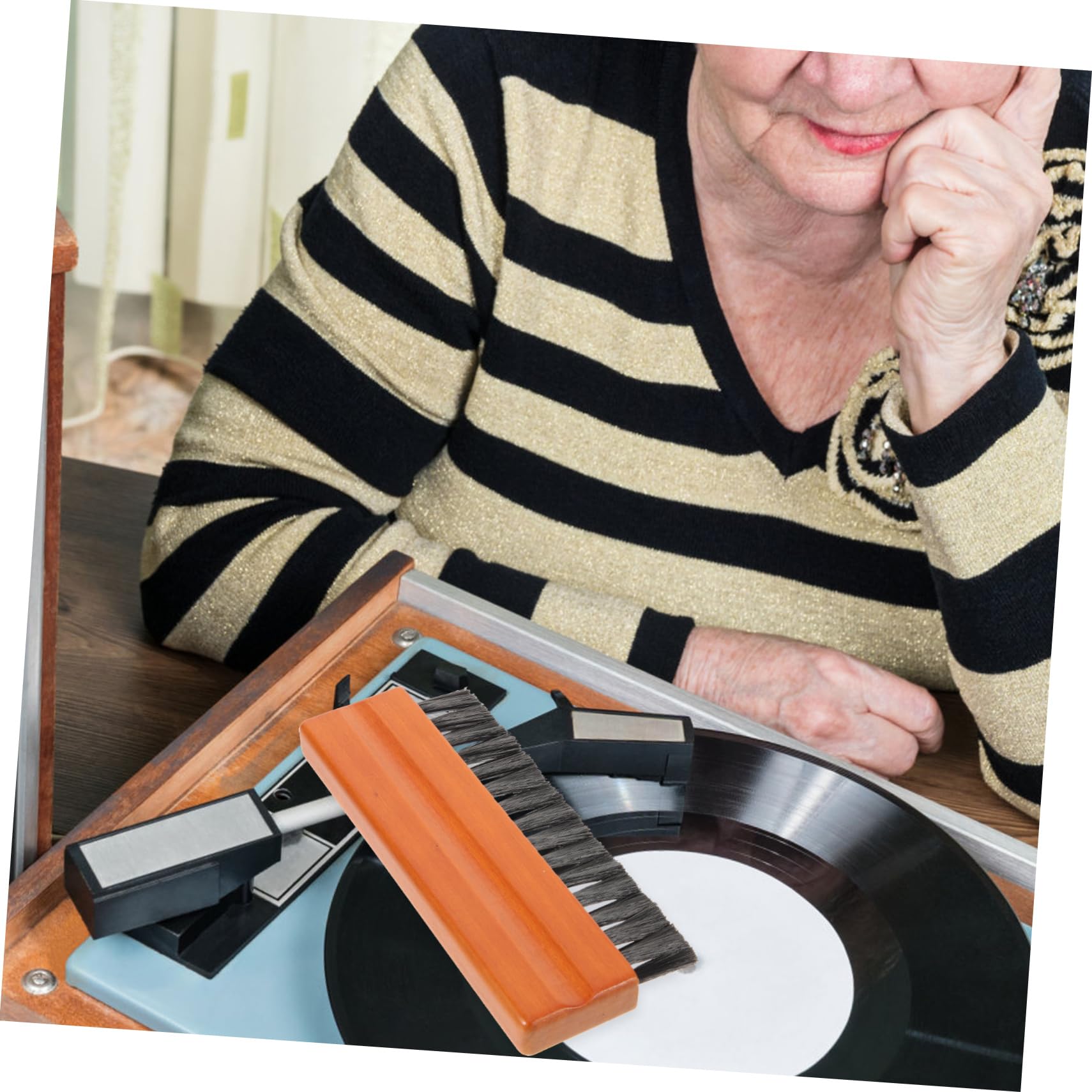 UPKOCH 5pezzi Spazzola Per Pulizia Dischi Vinile Spazzola Antistatica Con Manico Pulizia e Pratica Per Dischi Vinili Rimuove Polvere e Macchie Senza Graffiare Accessorio Compatto e