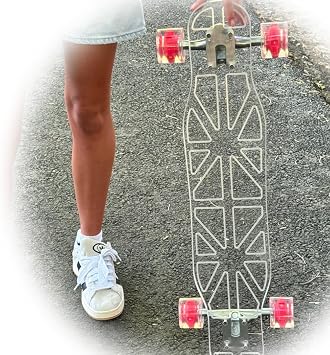 Ghost Boards 33" Skinny Cruiser - LED Glow Wheels & Non-Slip Surface | Perfect Skateboard for Kids Ages 5-12 & Adults | Durable Acrylic Build for Smooth and Stylish Rides