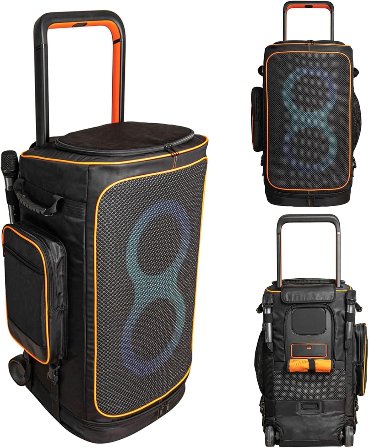 Carry Case Portable Tote Bag Travel Rugged Cover for JBL PartyBox 520 - Portable Battery-Powered Party Speaker,Microphone,Tripod & Accessories,Black