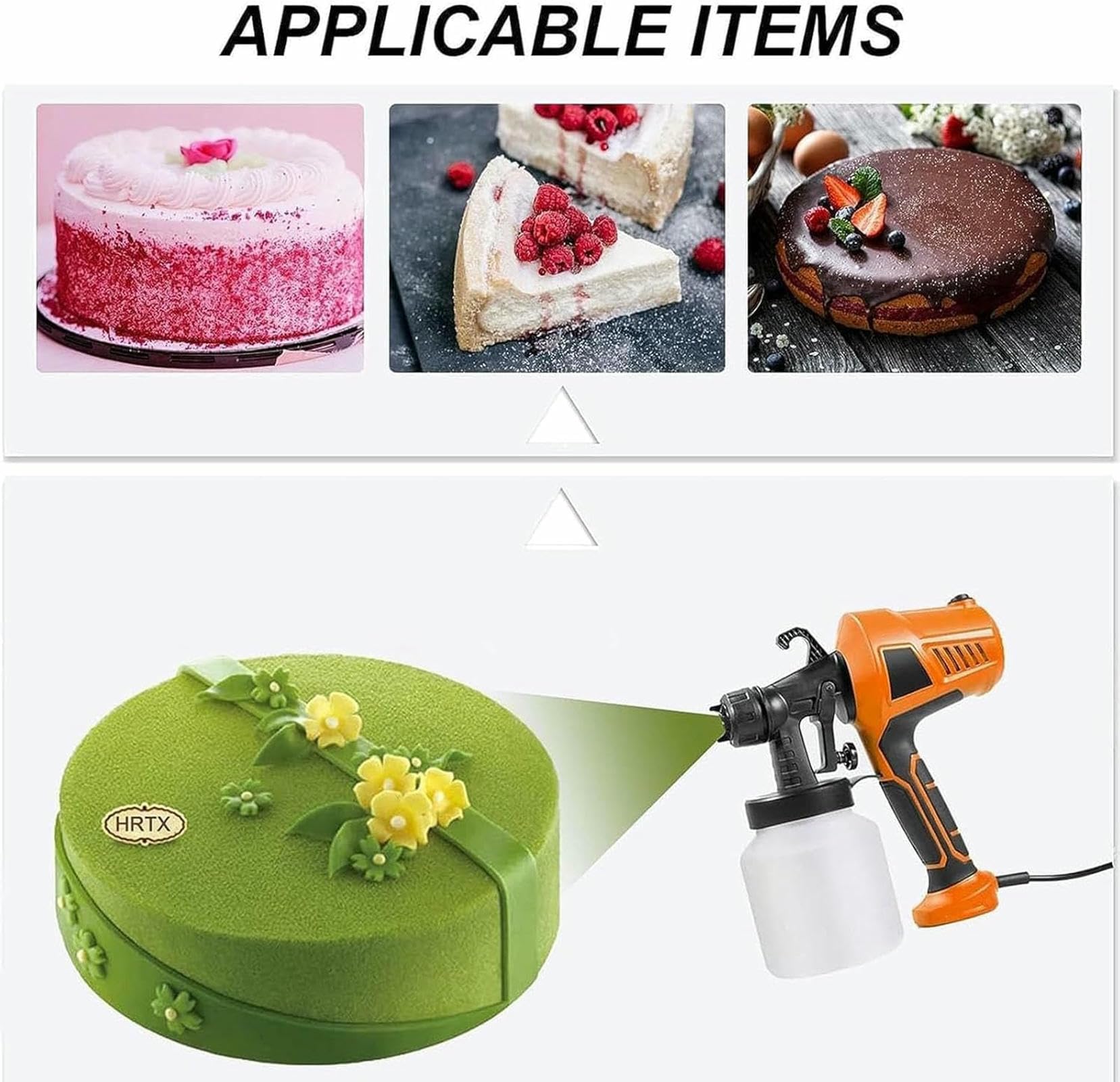Pistola pulverizadora de Chocolate, aerógrafo para Pasteles, Kit de decoración de Pasteles con pulverizador de Pintura de 500 W, máquina de Chorro de Arena Manual para repostería y postres~/