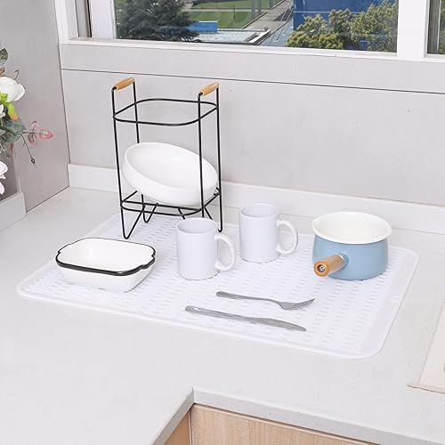 Miniatura 1150 de Tapete de silicona para secado de platos para múltiples usos, fácil de limpiar, ecológico, resistente al calor, tapete de silicona para encimera