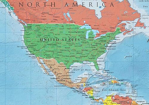 Miniatura 2 de 24x36 World Classic Elite Mapa de pared Banderas laminadas del mundo