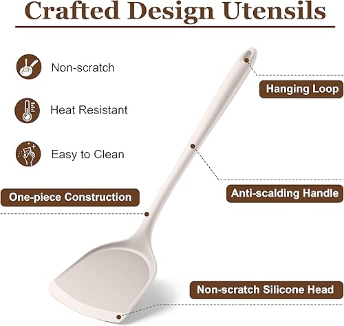 Miniatura 4 de LIANYU Juego de utensilios de cocina de 8 piezas, juego de utensilios de cocina de silicona, herramientas de cocina resistentes al calor para