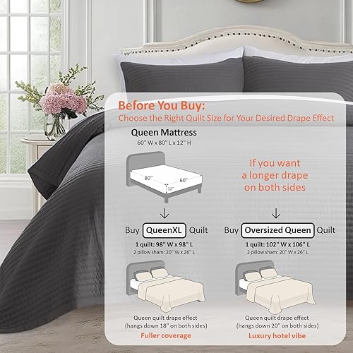 Vista 39 de KASENTEX - Juego de edredón lavable a máquina, cubrecama muy suave, ligero, lavado a la piedra, con costuras detalladas, matrimonial/queen con 2