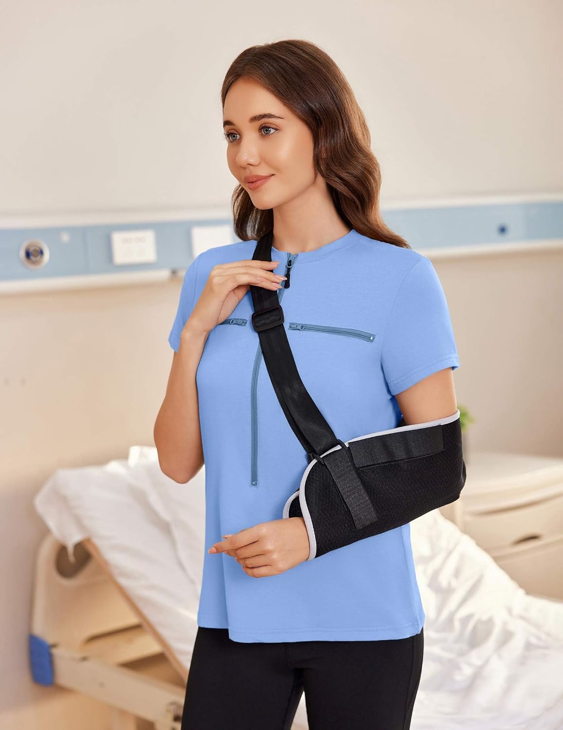 Deyeek Chemo Shirts for Port Access Women 2 Side Snap Short Sleeve Shoulder Surgery Rotator Cuff Dialysis Recovery Shirts - Image 6