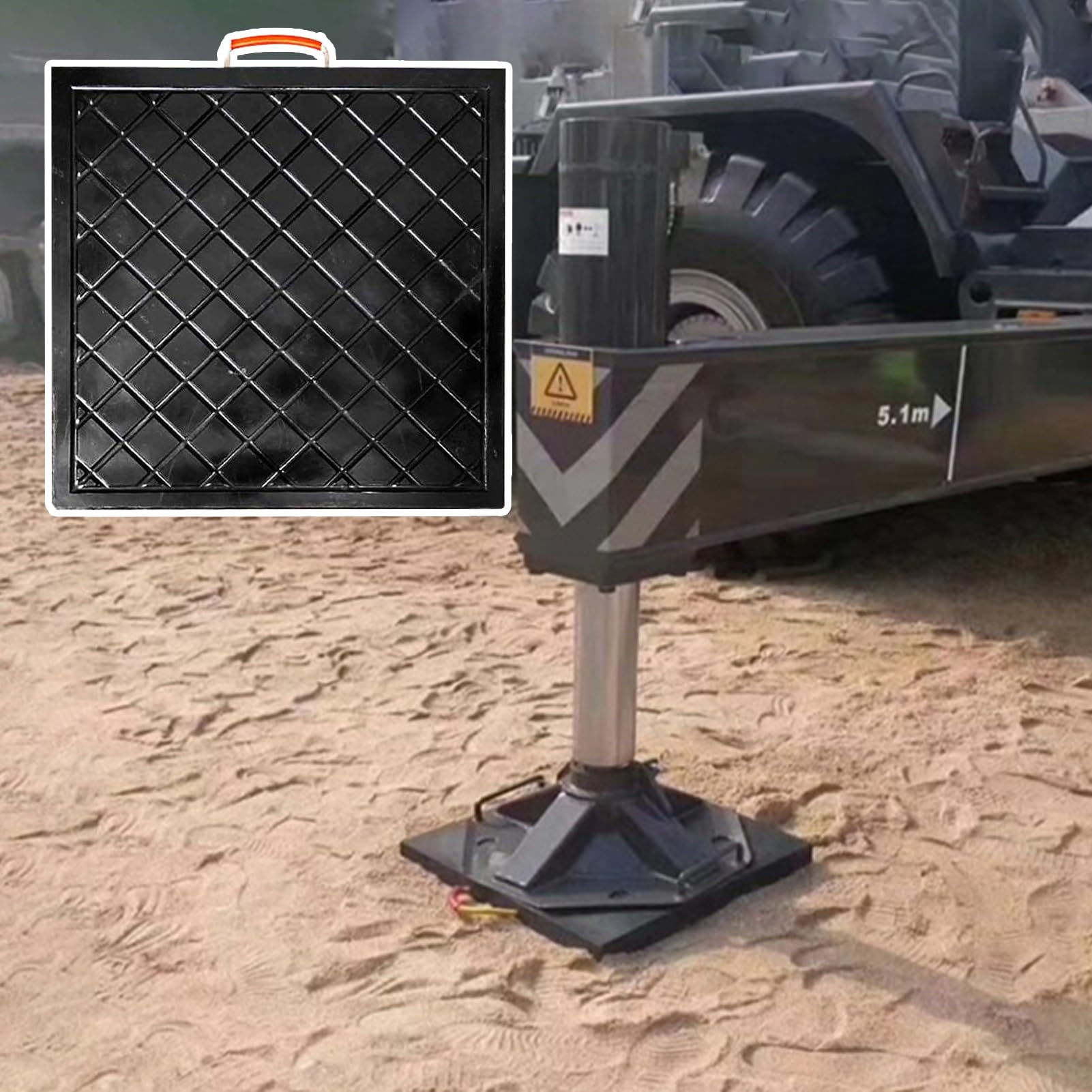 Stützplatten Stützplatten, Landeplatten für Kräne, Polyethylen-Wohnmobil-Hebeplatten, Blöcke mit Hoher Dichte, Stabilisierende Wohnmobil-Nivellierplatten für Abschleppwagen/ Abschleppwagen(30x30x4cm/1