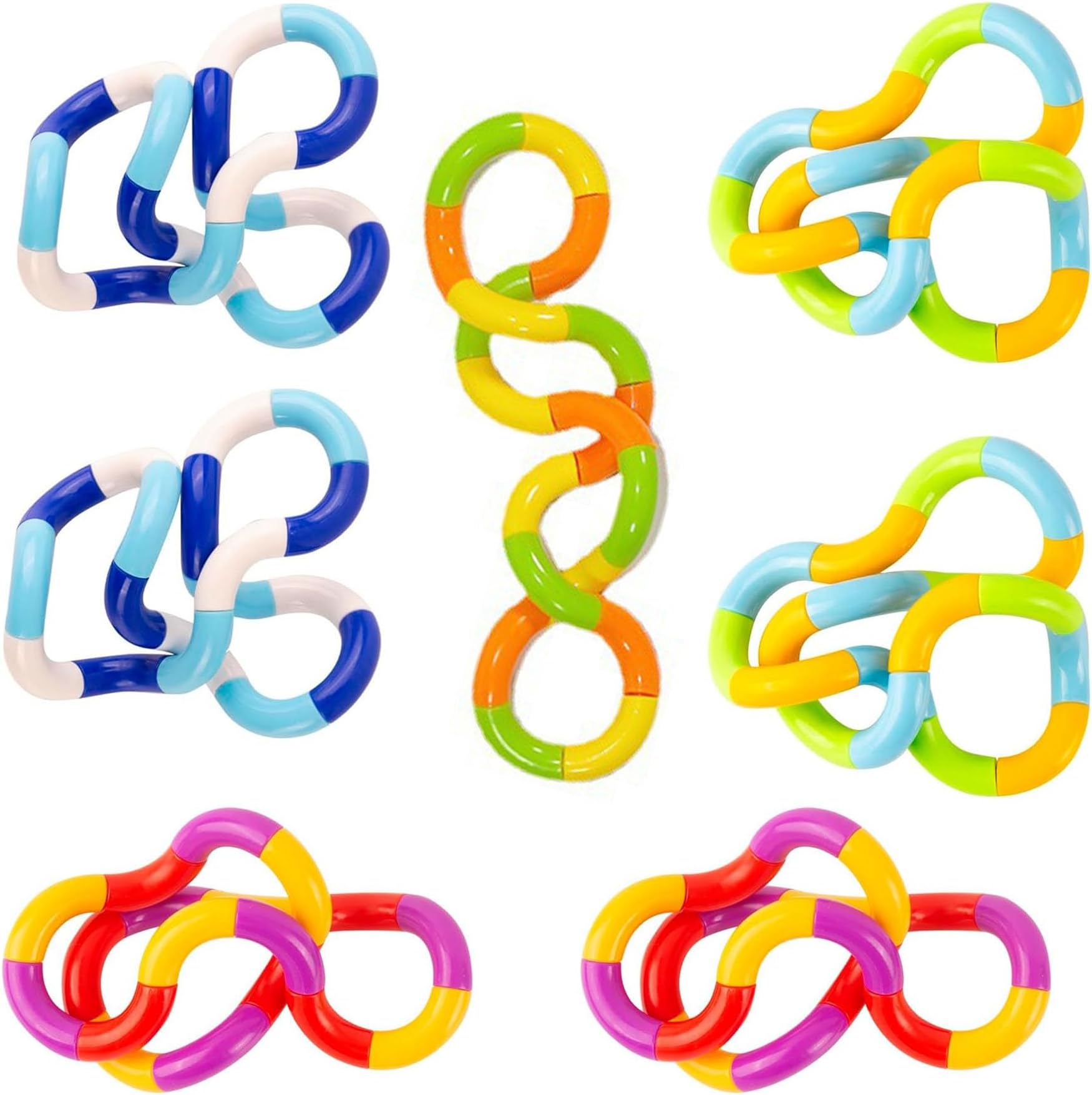 Tangle Fidget Toy 7 PCS Twisty Fidget Toy Stress Relief Stim Silent for Kids and Adults