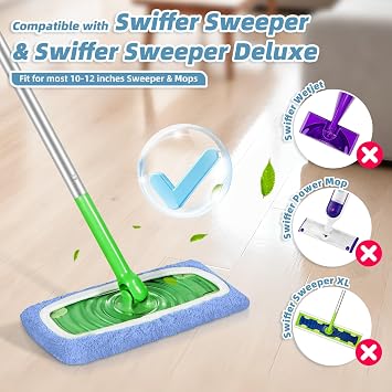 4 Pack Blue Reusable Mop Pads Fit for Swiffer Sweeper