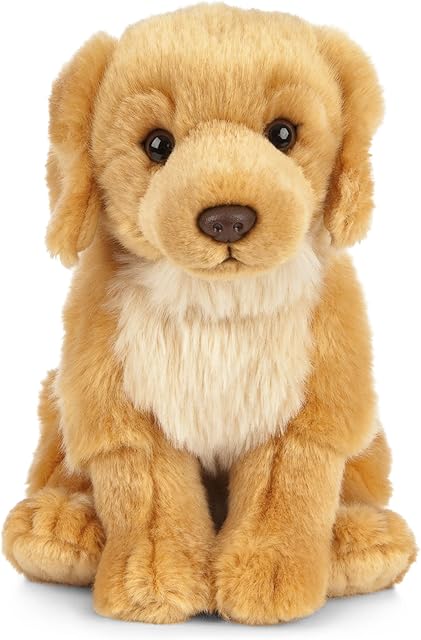 Living Nature Golden Retriever, Realistic Soft Cuddly Dog Toy, Naturli Eco-Friendly Plush, 20cm