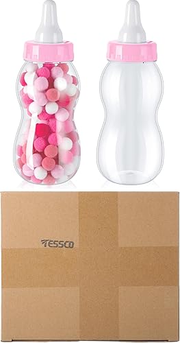 Vista 15 de Tessco for you 2 botellas grandes de leche para bebé, rellenables, para baby shower, de 11 x 4 pulgadas, recipiente de plástico