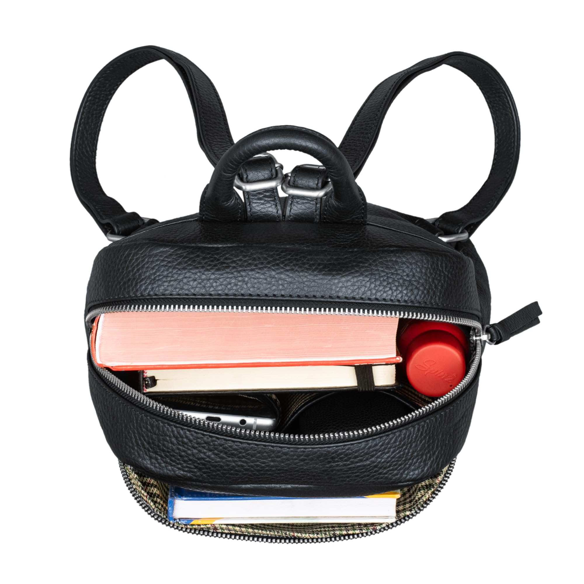 STILORD Damen-Rucksack aus Leder schwarz - Vintage Frauen-Rucksack - Kleine Tasche aus Echtleder - Handtasche Alba