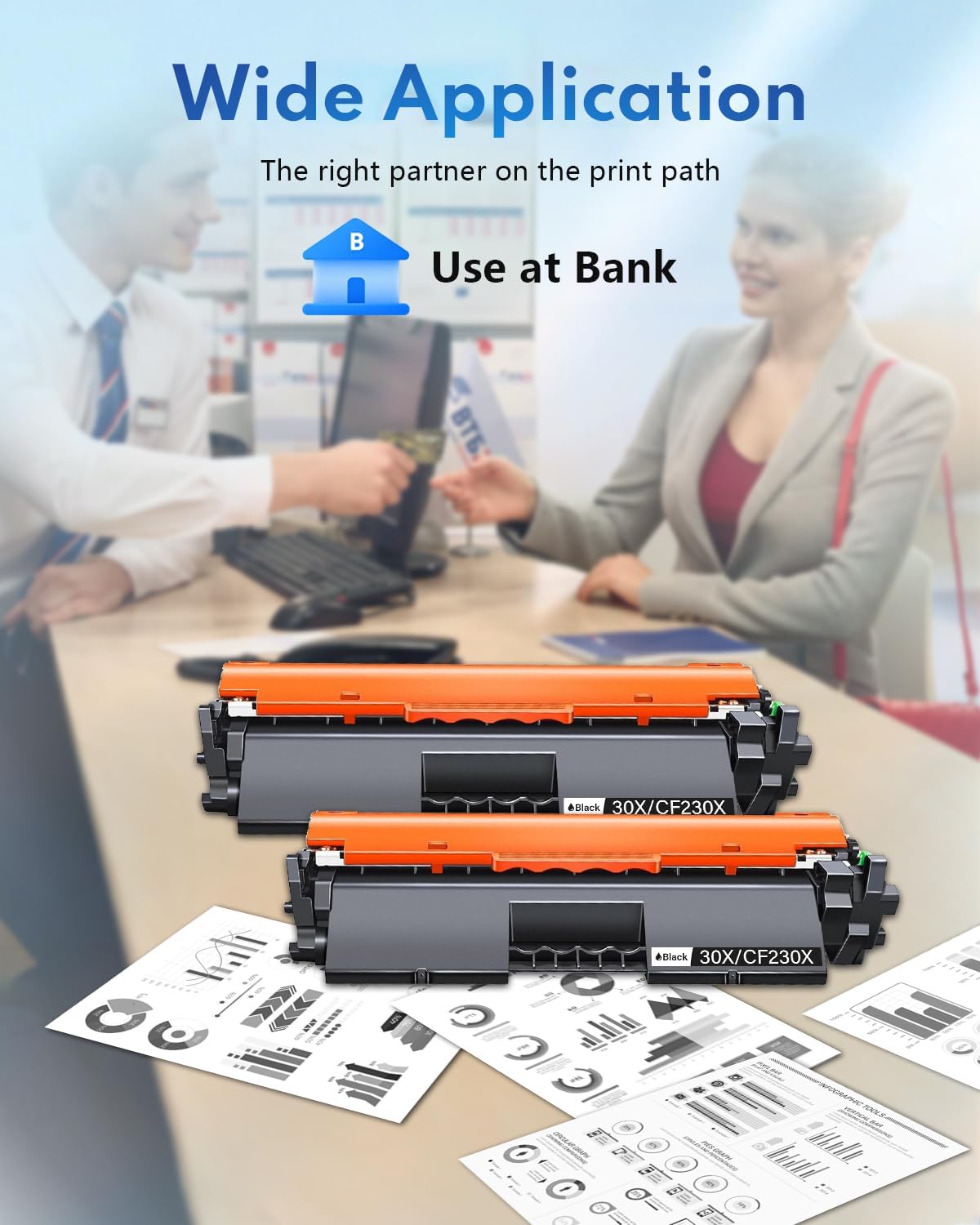 30X Black Toner Cartridges High Yield 2-Pack Compatible 30X Black Toner Replacement for HP 30X 30A CF230X CF230A Toner Cartridges for Laser Pro M203dn M203dw Pro MFP M227fdn M227fdw M227sdn Printer