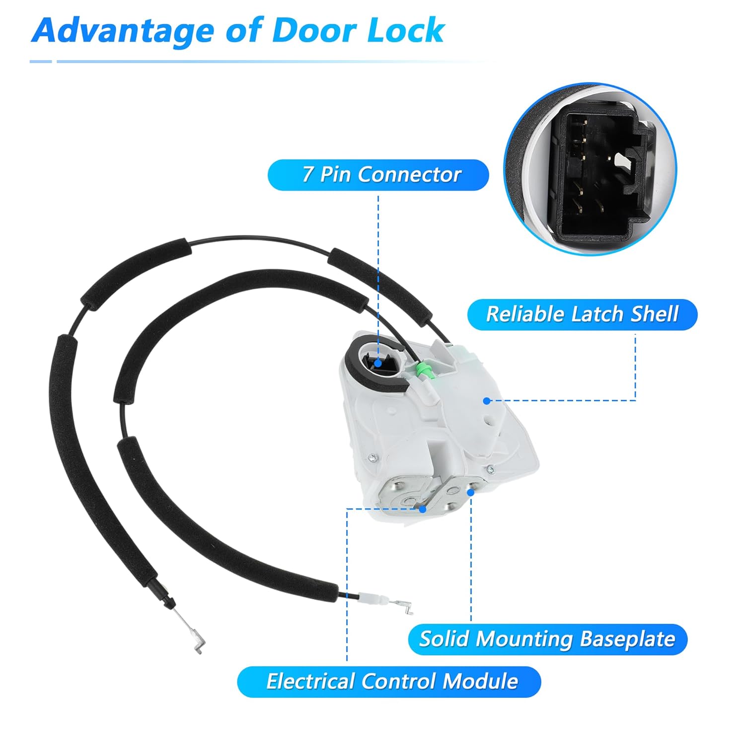 Motoforti Front Left Power Door Lock Latch Actuator for Mazda 3 2010-2013 No.BBM459310E/BBM459310A Door Lock Actuator Assembly Motor Front Driver Side Door Latch Assembly with Rod
