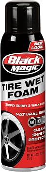 Black Magic 800002220 Tire Wet Foam, 18 oz. - Specially Formulated Thick Tire Spray Foam Clings to Tires to Dissolve and Clean Dirt While Shining and Protecting All In One Step