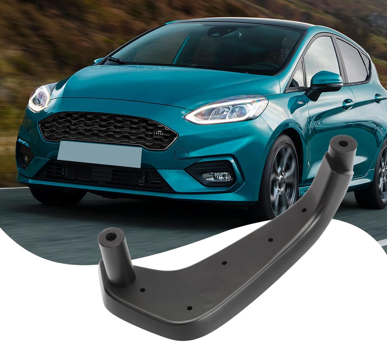 2PCS Interior Inside Door Pull Handle Driver and Passenger Side Compatible with Fiesta 2011-2020, Manual Window G2BZ-5823943-JA (Left & Right) Black