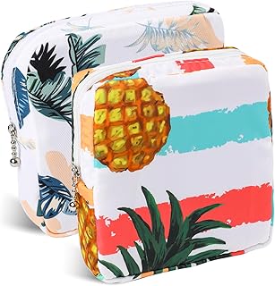 2 Pack Period Bags for Teen Girls, Period Pouch, Period Bag, Pad Bag, Sanitary Napkin Storage Bag, Period Bags for Teen Girls, Portable Menstrual Pad with Zipper, Menstrual Pouches