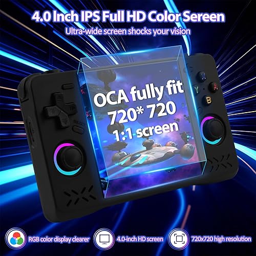 Miniatura 3 de Consola de juegos portátil XF40H actualizada, consola de juegos retro precargada juegos clásicos con múltiples emuladores, pantalla 4K HD IPS de 4.0